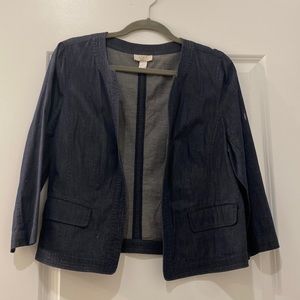 Loft 3/4 sleeve dark blue denim jacket